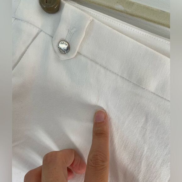 Anne Klein size 12 white dress pants slim regular with silver button detail - Picture 4 of 10
